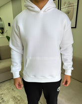 White relaxed fit hoodie